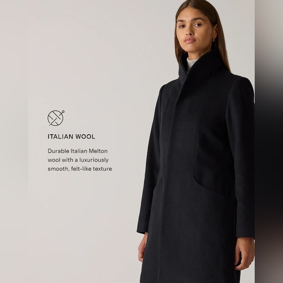 Quince Italian Wool Cocoon Coat. Black. XS. Perfect Condition. - Picture 4 of 17